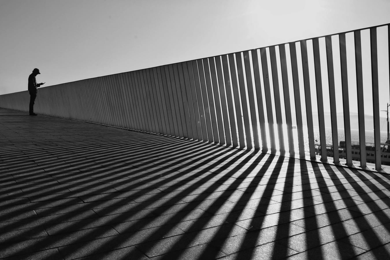 A built facade running away into perspective